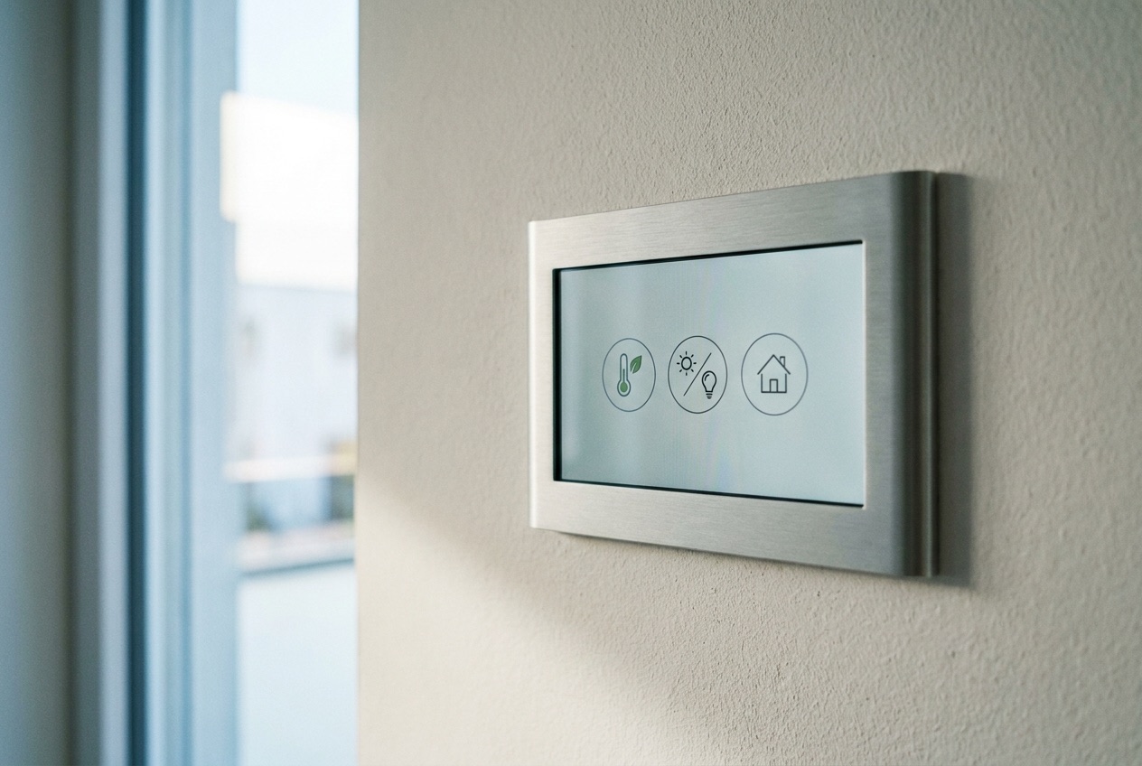Smart-Home-Bedienpanel an der Wand